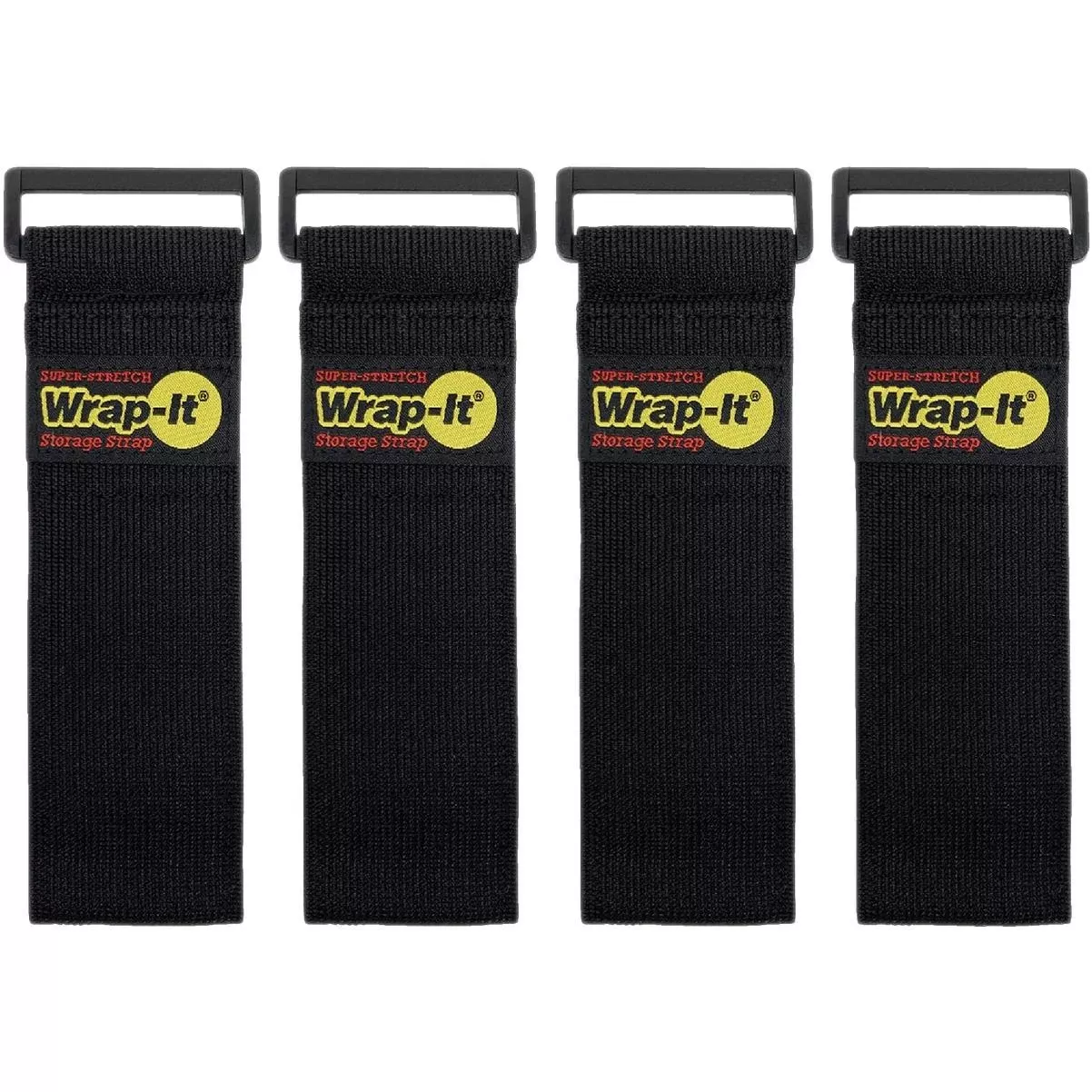 Super-stretch 12 In. X 2 In. Elastic Hook & Loop Cinch Straps (4-pack)