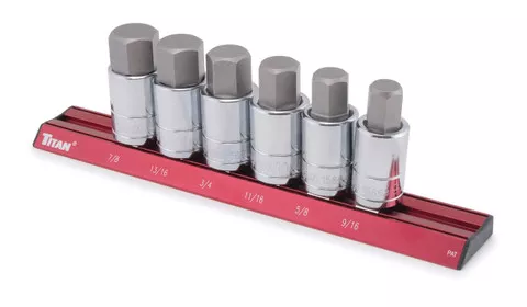 Titan Tools 6pc SAE Large Hex Bit Socket Set (16130)