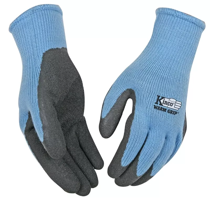 Women’s Medium Cold-weather Latex-coated Gray Knit Work Gloves