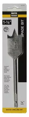 Wood Boring Spade Drill Bit, 1-1/8 In.