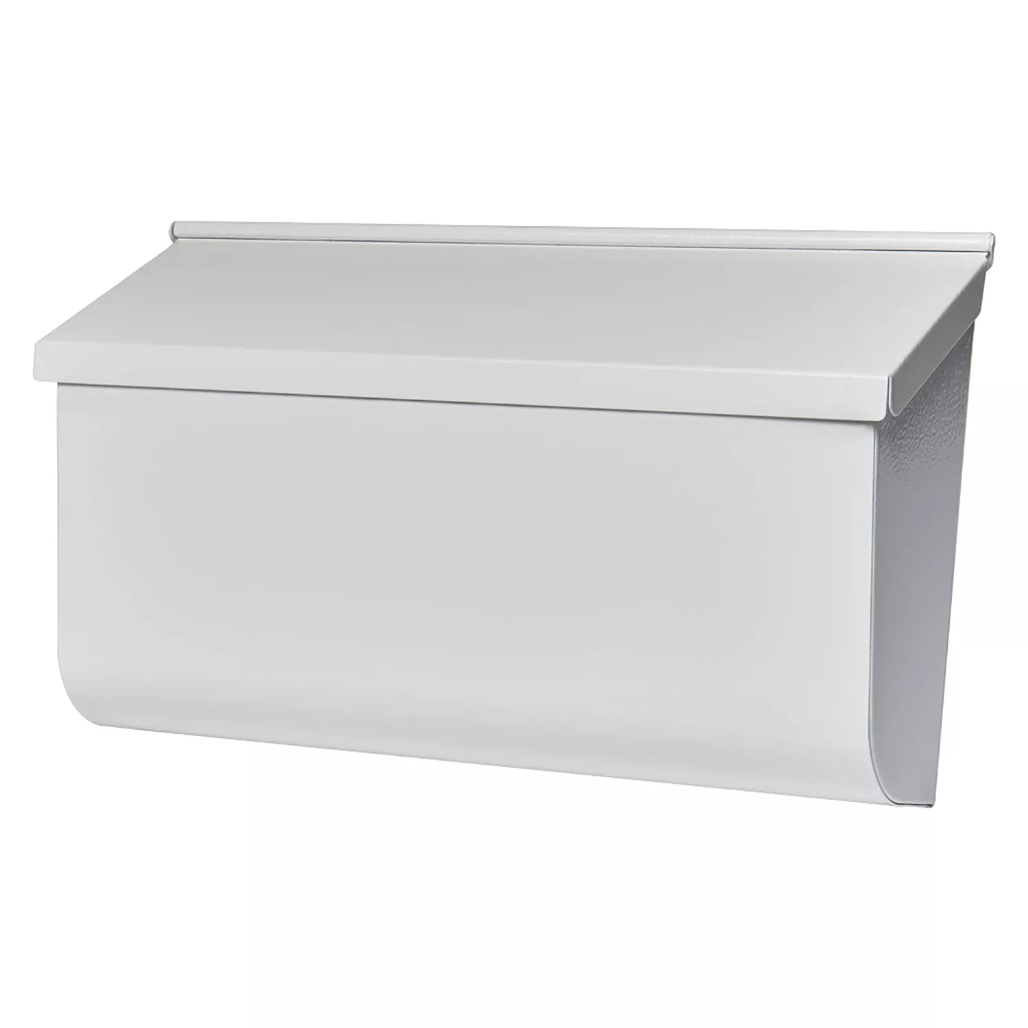 Woodlands Contemporary Galvanized Steel Wall Mount White Mailbox 9.8 In. H X 16.6 In. W