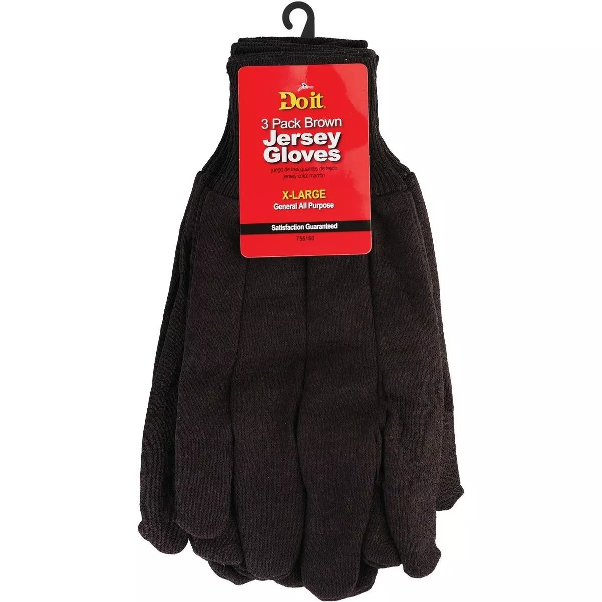 Xl Jersey Knit Work Glove (3-pack)