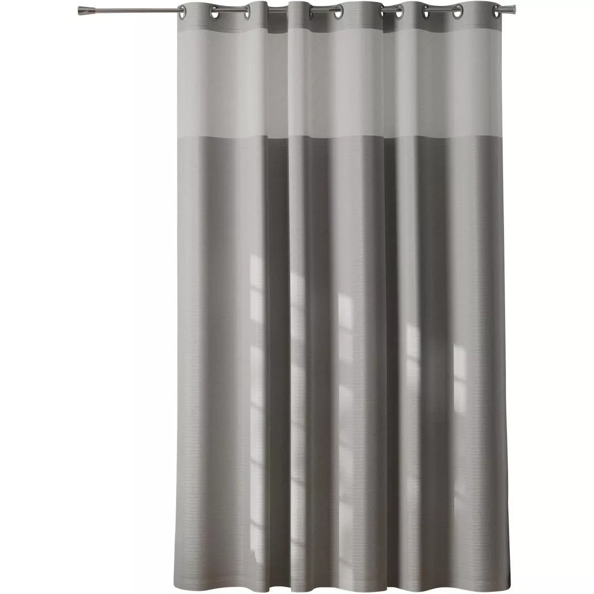 Zenna Home 71 In. X 74 In. Kadin Grey Fabric Instacurtain Hotel-style Shower Curtain