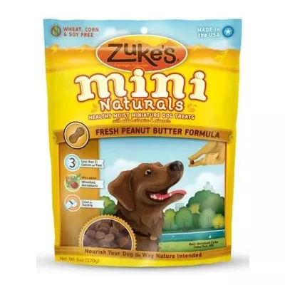 Zukes Mini Naturals Peanut Butter Dog Treats – 6oz Training Snacks